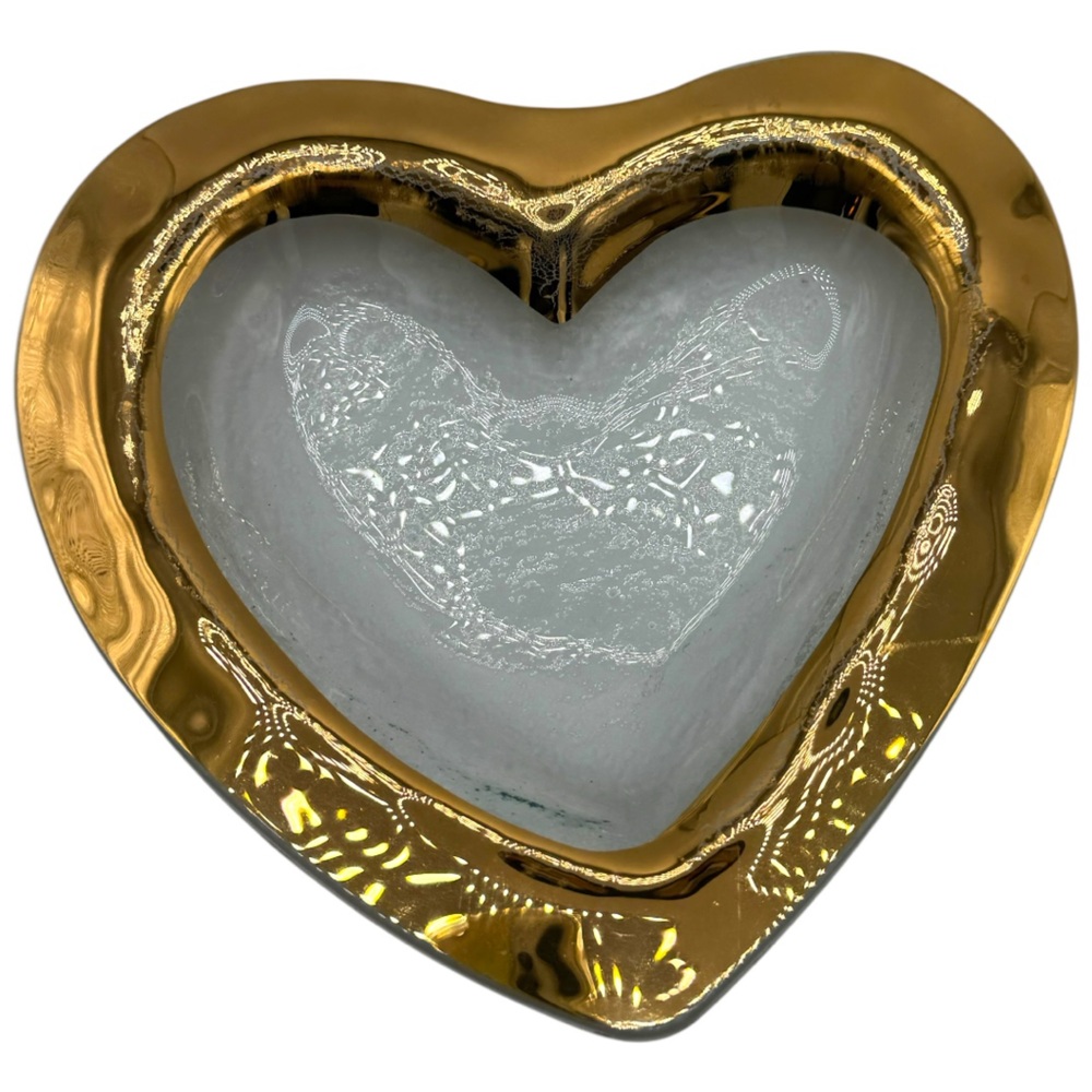ANNIEGLASS 24K Gold
Roman Antique 8" Heart Bowl